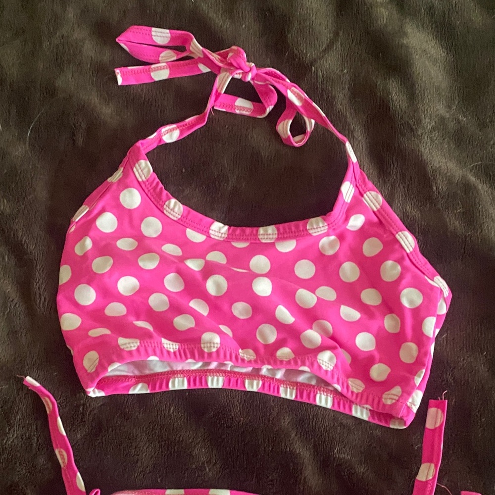 Ruby Rox Pink and White Polka Dot Bikini